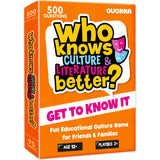 QUOKKA Board Games for Kids 8-12 and Family - Educational Card Game for Kids Age 12+ - Who Knows Culture and Literature Better? 