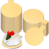 Teenyyou 200 Pcs 2 Inch Round Cake Board with Tab Mini Pastry Reversible Waxed Cake Board for Dessert Display Trays Pastry Plate