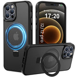 PuyaTeya Compatible with iPhone 12/12 pro Case with Magnetic Ring Stand, Military Drop Protection, Anti-Scratch/Anti-Fingerprint