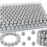 Kovict 145pcs Silicone Beads, 15mm Silicone Beads for Keychain Making, Pens Bracelet Necklace DIY Crafts(Light Gray)