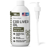Pure Cod Liver Oil for Dogs - 16 oz - Contains Omega 3, Omega 6, Vitamin A, and Vitamin D to Reduce Itching and Promote Skin and