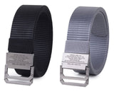 Zacharias MenS Canvas Nylon Army Belt Dd02 (Black & Grey_Free Size) (Combo Pack Of 2)