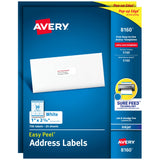 Avery Easy Peel Printable Address Labels with Sure Feed, 1 x 25/8, White, 750 per Pack, 2 Packs, 1,500 Blank Mailing Labels T