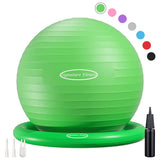 Fitvids Balance Ball with Inflatable Ring Base Kits, 65cm 26-inch Anti-Burst and Slip Resistant Exercise Yoga Chair for Home or 