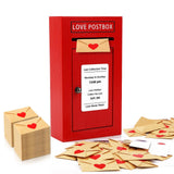JULEASEL Romantic Love Postbox with 50 Mini Love Notes and Envelopes for Him, Cute Couple Gifts for Boyfriend, LoveLetter, Long 