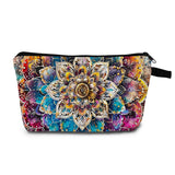 MoCaliduccious Boho Mandala Cosmetic Bag Meditative Print Travel Organizer for Adults Stylish Gift with Ethnic Pattern Design