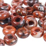 mookaitedecor 25 Pcs Red Jasper Large Hole Beads Stone Rondelle Gemstone Loose Beads for Jewelry Making, Bracelet, Macrame Proje