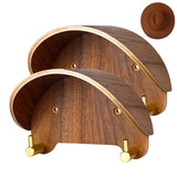 2 Pack Cowboy Hat Rack, Wooden Satin Finish Hat Holder on Wall,Non-Damage Brim Design, Hat Hooks Can Keeps Original Shape of Hat