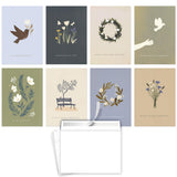 Hat Acrobat 24 Sympathy Cards with Envelopes - 8 Unique Illustrated Designs (3 of Each) - Assorted Condolence Bereavement Cards 