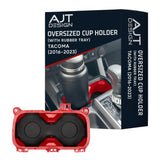 AJT DESIGN Oversize Cup Holder with Tray Compatible with Toyota Tacoma 2016-2023 | Fits 3.65 Bottles | Car Cup Holder Organizer 