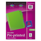 Avery 11331 Plastic Dividers, Printed JanDec, 81/2Inch x11, 12 Tabs, AST