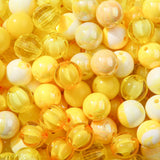 BERMRO 16mm Acrylic Beads 100pcs Yellow Focal Spacer Bead Chunk Bubblegum Beads for DIY Crafting Necklace Bracelet Jewelry Makin
