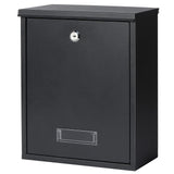 Jssmst Locking Mailbox Wall Mount Key Lock Drop Box Large Capacity with Galvanized Steel Cover and Rust-Proof Metal Post Box, Bl