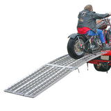 Black Widow 10' Aluminum Motorcycle Ramp for Pickup Trucks 1500 lb Capacity Arched Design for Clearance, Serrated Rungs Provide 