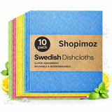 Shopimoz Kitchen Wipes for Cleaning Pack of 10 | Reusable Sponge Wipes | Absorbent Cleaning Cloth | Cellulose Dish Cloth for Cou
