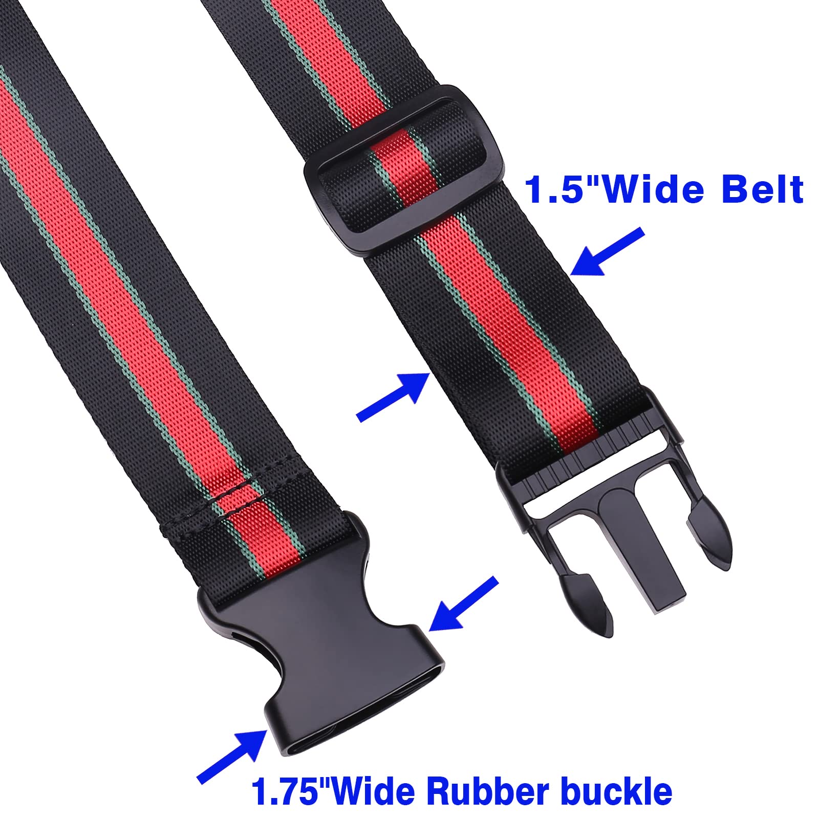 Luggage Strap add a Bag, Heavy Duty Adjustable Suitcase Belt Travel Attachment Travel Accessories for Connecting Your Luggage (B