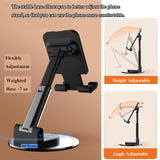 Rotatable Cell Phone Stand for Desk, Height Angle Adjustable Phone Holder Portable Phone Stand Compatible for Most Smartphones i