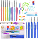 Jayviru 52 Pcs Crochet Hooks Set For Beginners & Professionals With Ergonomic Soft Grip Hooks, Lace Crochet Needles, Stitch Mark