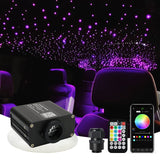AMKI Updated 16W Starlight Headliner Kits 650pcs 0.03in 9.8ft Twinkle + Music Mode Mixed APP Remote Sound Control Car Home RGBW 