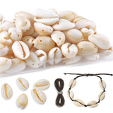DoDoBeads 100 Pcs Natural Cowrie Shell Beads for Crafts, Jewelry Making, Hair Adornment - with Convenient Holes for Easy Use