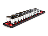 TEKTON 1/2 Inch Drive 6Point Socket Set with Rails, 23Piece (1032 mm) | SHD92002