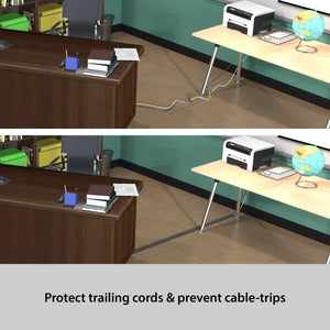 Haven First 4' Floor Cable Protector, Cord Cover, Protect Cords, Prevent Cable Trips, Cable Cavity = 0.63 (W) x 0.31 (H) - 4