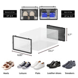 12 Pack Shoe Storage Bins, Clear Plastic Stackable Shoe Organizer for Closet, Space Saving Foldable Shoe Rack, Shoe Box Sneaker