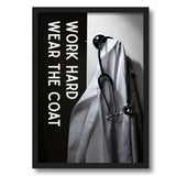 Artaction Neet Aspirants Wall Frame Poster | Work Hard Wear The Coat Medical Motivation For Study Room & Office | A4 Size | Fram