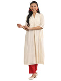 Libas Women'S Cotton Woven Design Straight Kurta (29343O_Off White_Xl)