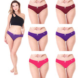Xjarvis Caribeanchic Women'S Hipster Panty - Soft Stretchable Combed Cotton Underwear High Coverage Bikini Briefs Breathable & Comfortable Ladies Innerwear - Pack Of 6 Brown/Pink/Purple M,Pack of 6 - Brown/Pi,,B0CW38ZC7B