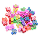 100 Pcs Polymer Clay Beads Mixed Heishi Spacer Beads Supplies for DIY Bracelet Earring Necklace Jewelry Making (Cross)