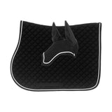 Equinavia Voss All Purpose Saddle Pad and Bonnet Set for Horses - Black/White - Horse