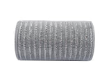 6 inch x 30 feet(10 Yards)-YYCRAFT Metallic Poly Mesh Ribbon(Silver)