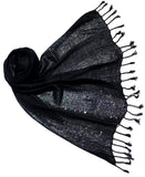 Saba Fashion Women Striped Scarf Shawl Dupatta Hijab Wrap Scarves Stoles (Black)