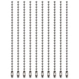 10 Pcs Bead Ball Chains, 3.9 Inch Long Stainless Steel Keychain Extension Chain for Tag Chain Jewelry Making