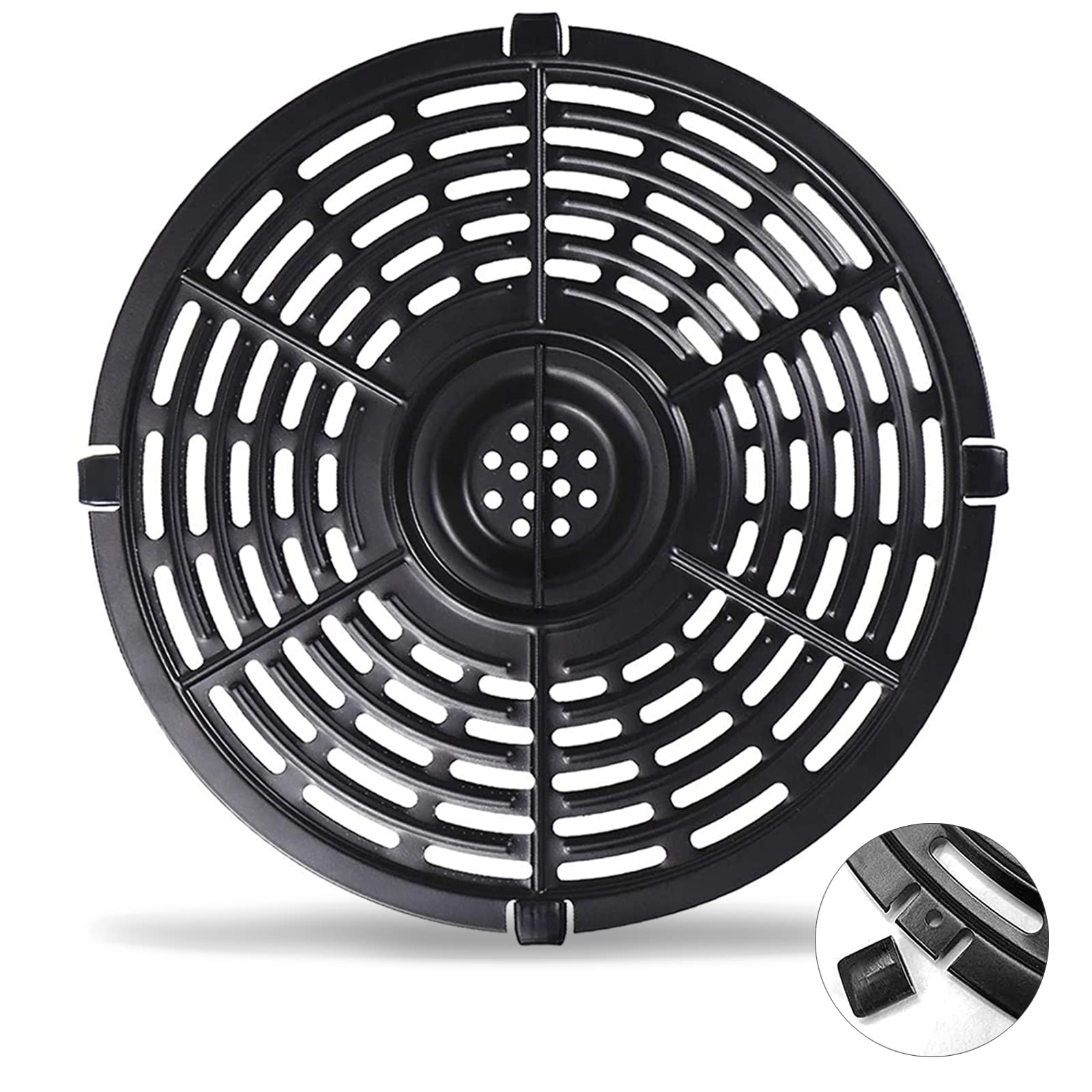 Air Fryer Grill Pan, 8.1 ' ' Round Air Fryer Accessories Rack Replacement Parts Grill Crisper Plate Tray For Chefman 3.6Qt Ultre