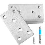 Anterrific 4 Pcs Mending Plate, 3.94 x 1.97 inch Stainless Steel Flat Plates with Holes, Straight Metal Mounting Braces Brackets