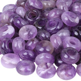 Sportmusies 10pcs Amethyst Round Rondelle Large Hole Loose Beads for Jewelry Making Bracelet Macrame Crafts, 14x8 mm