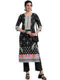 Libas Women'S Poly Crepe Printed Kurta Set (39005 Black