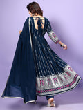 Wedani Georgette Embroidered Anarkali Kurta For Women (In Alpha 2Xl Regular Blue),BLUE,2XL,Faux Georgette,Anarkali,Anarkali Dress