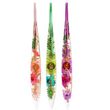 Ergonomic Crochet Hooks Set, 3Pc Arthritic Hands Floral Resin, 3.544.5Mm