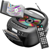 KLIM CD Player & Cassette Tape Player with Case, Bluetooth Boombox, AM/FM Radio, Stereo Sound, Remote, CD and Cassette Combo, Ta