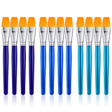 Cindeer 12 Pack Flat Paint Brush 1 Inch Small Wide Acrylic Brushes Bulk Artist Painting Tool for Acrylic Watercolor Oil Crafts F