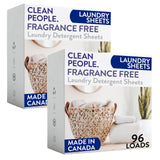 The Clean People Fragrance Free Laundry Detergent Sheets - Laundry Soap - Ultra Concentrated, Recyclable Packaging, Stain Fighti
