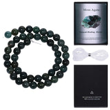Song Xi 90pcs 4mm Natural Moss Agate Stone Beads for Jewelry Making, Gemstones Beads Bracelet for Necklace Earring Keychain, wit