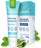 Wellnesse Whitening Hydroxyapatite Toothpaste with Xylitol, Natural FluorideFree Teeth Whitening Toothpaste for Adults, Strengt