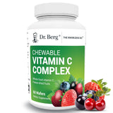 Dr. Berg Chewable Vitamin C Complex - Made with Organic, Non-GMO Berries - 60 Delicious Wafers