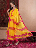 Gosriki Women'S Cotton Blend Straight Solid Kurta With Pant & Dupatta (Panai Yellow-Gs_M_Yellow_Medium),Yellow,,B0DM1TZ4JM