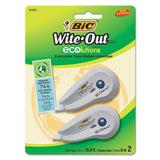 BIC Wite-Out Brand ECOlutions Mini Correction Tape, White, Recycled Plant-Based Dispenser, 2 Count
