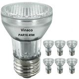 Vinaco PAR16 Bulb 120V, 6 Pack High Output Dimmable Par16 Flood 45W(39W Equivalent), 2800K Warm White, Long Lifespan Halogen Par